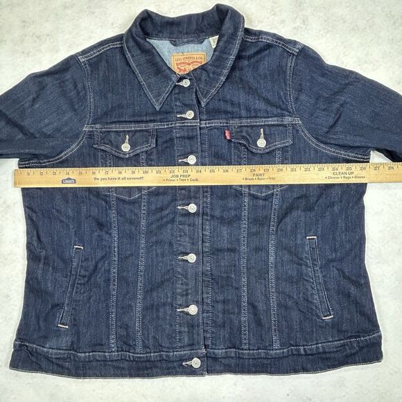 Levi’s Women’s Blue Denim Jean Jacket 3X Button Up Trucker Western Stretch - Picture 6 of 13